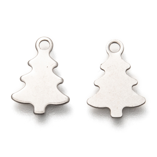 Dijes navideños acero plateado 12und