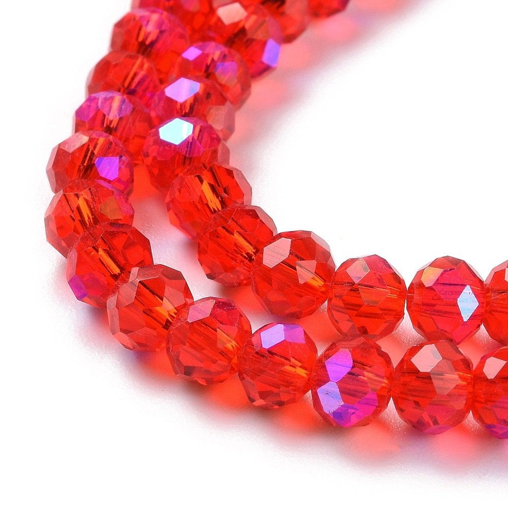 Cristal rojo tornasol transparente 8mm