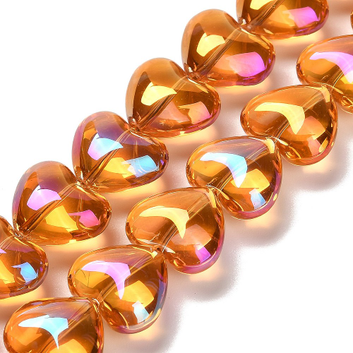 Corazón naranja tornasol paquete 10und