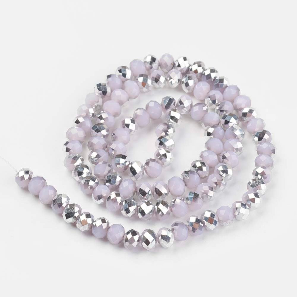 Cristal lila parchado plata 8mm