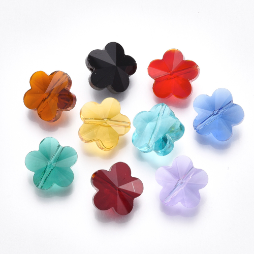 Flores de cristal colores variados 10und