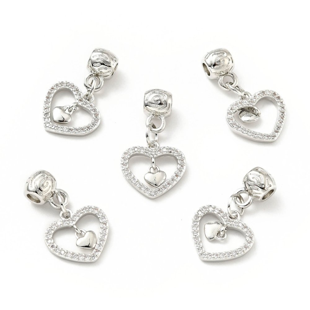 Colgante de zirconia corazón plateado