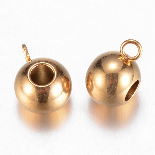 Balines de acero dorado, tapanudos 8mm 11x6.5x8mm  5und