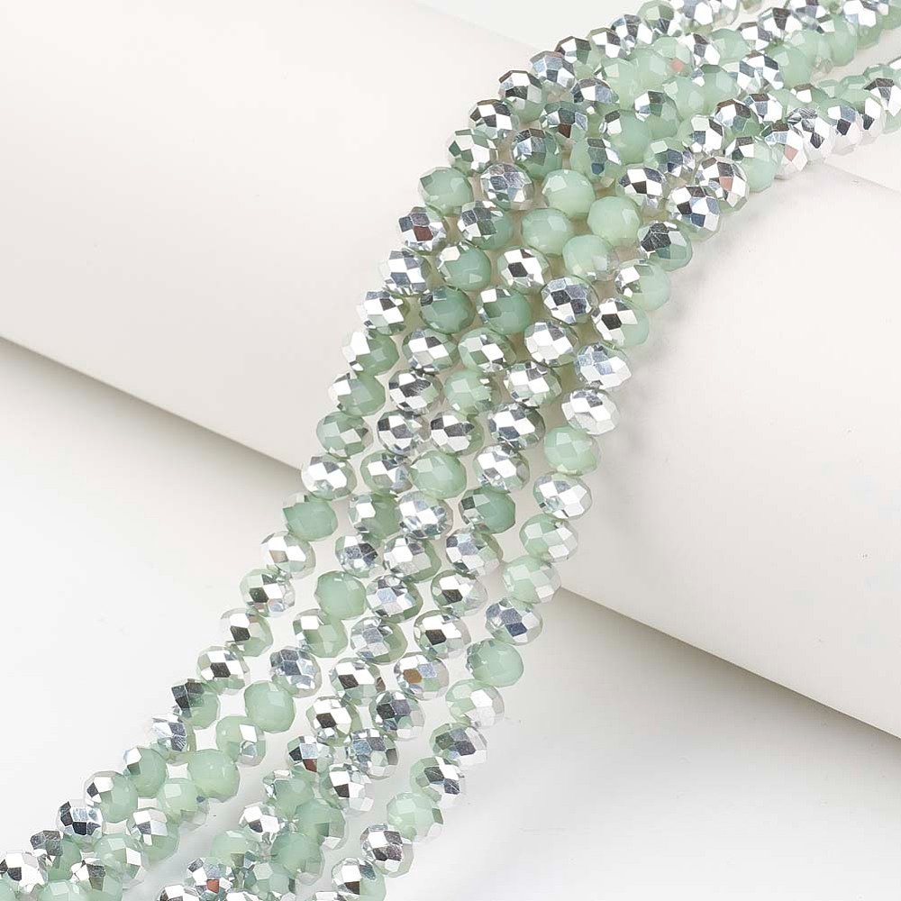 Cristal Verde parchado plata