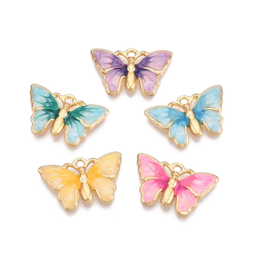 Mariposa esmaltada color variado paquete 4und