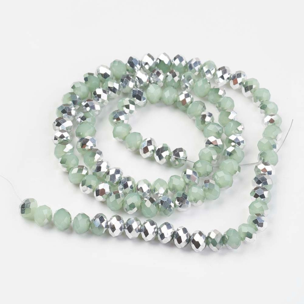 Cristal verde parchado plata 4mm