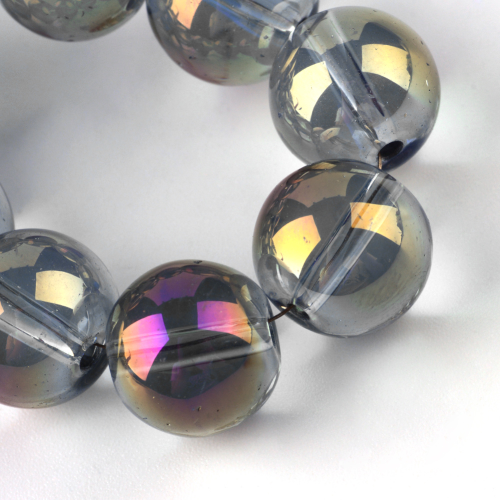 Cristal redondo 7.5x8.5mm tornasol morado
