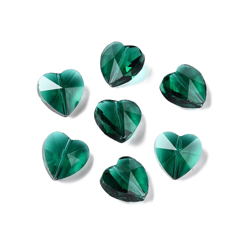 Cristal corazón verde 5und