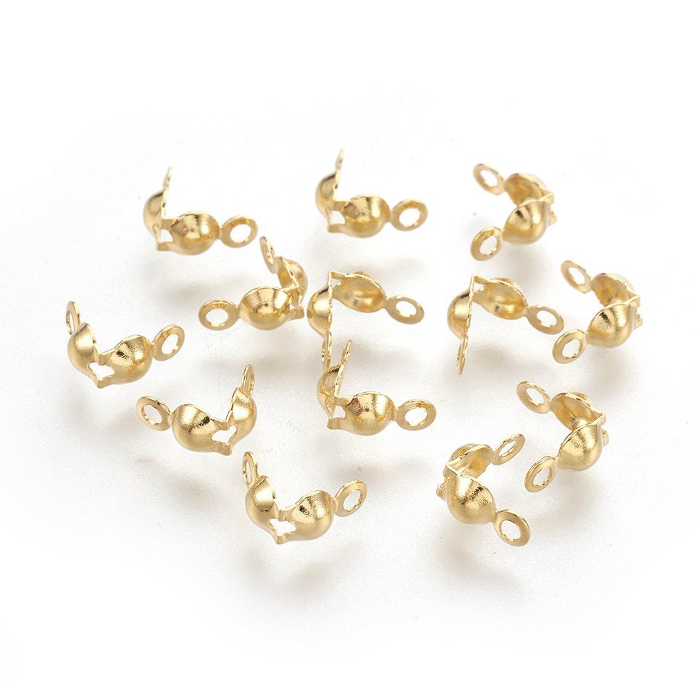 Tapanudos 8x4mm dorado acero 20und