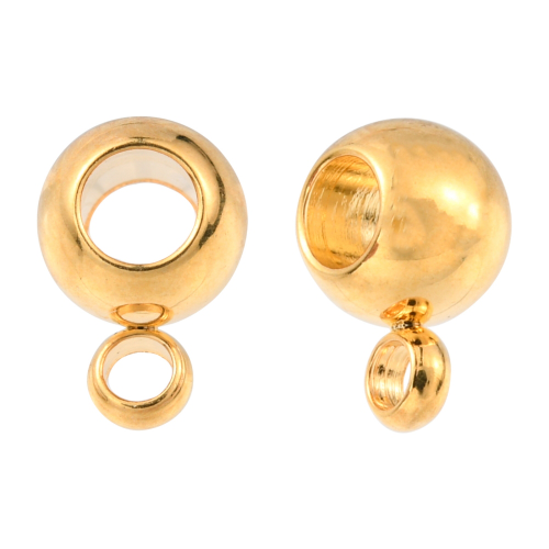 Porta dijes 9x6x4.5mm dorados 5und