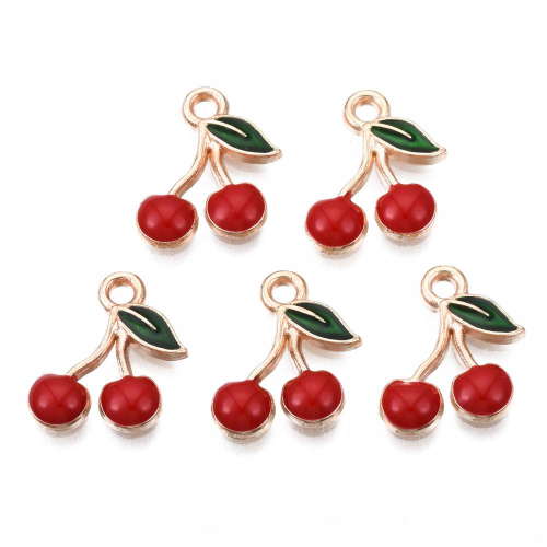 Cerezas esmaltadas 13x12x2mm 10 und