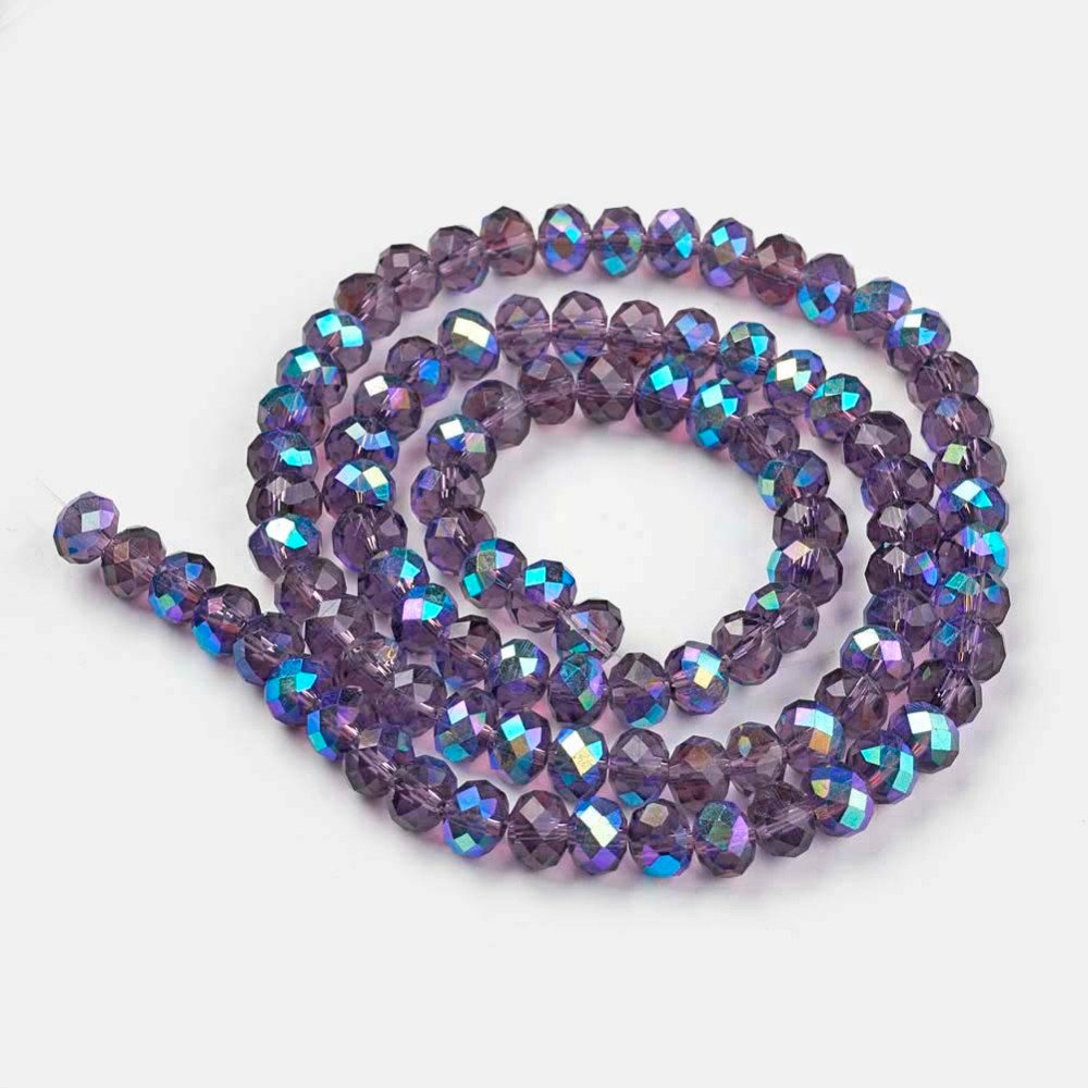 Cristal morado transparente tornasol 8mm