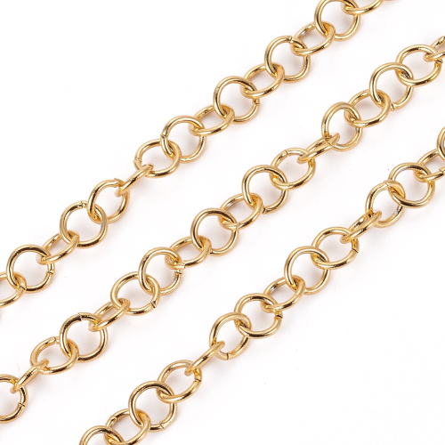 Argollas Dorada de acero 5x0.8mm 25cm