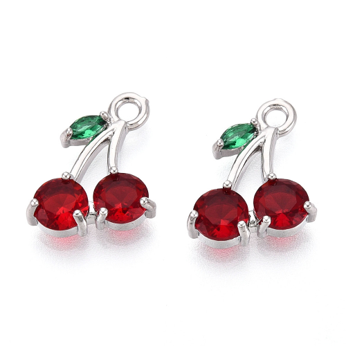 Dije cereza 14x10mm plateado