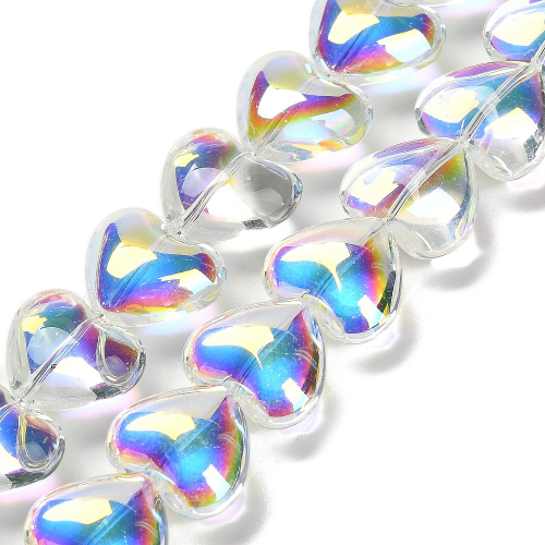 Corazón tornasol transparente 12.5x15x5.5mm