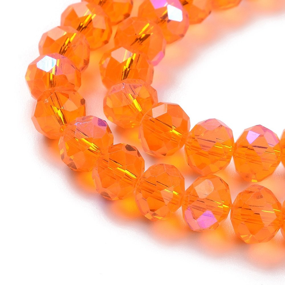 Cristal 8mm naranja transparente tornasol