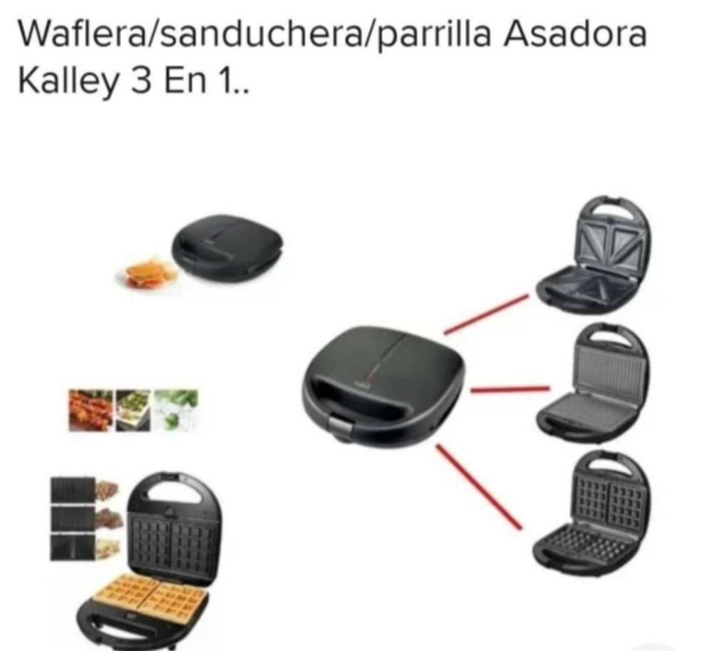 sanduchera kalley 3 en 1