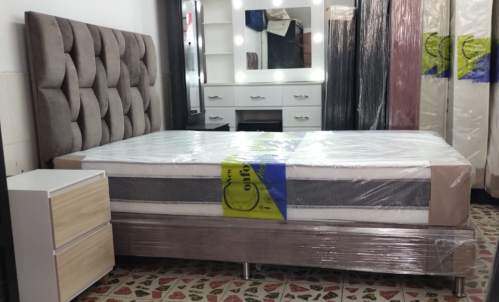 BASE CAMA + ESPALDAR  1.00 MT