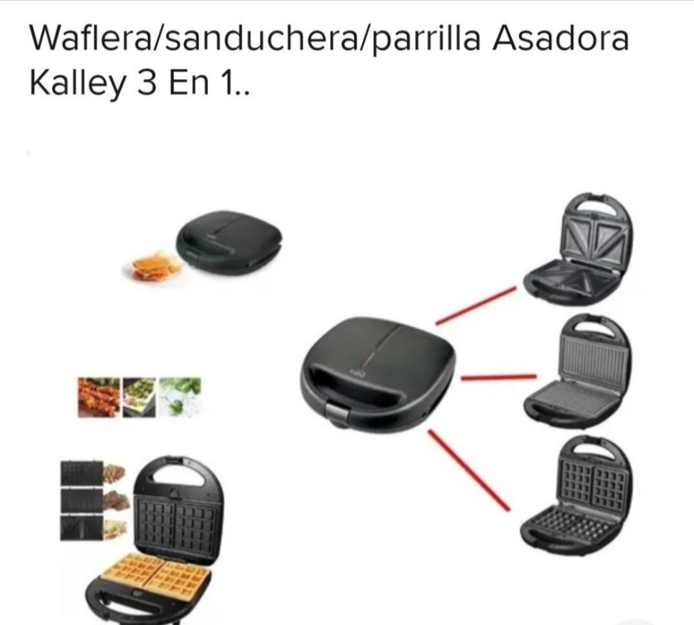 sanduchera kalley  3 en 1