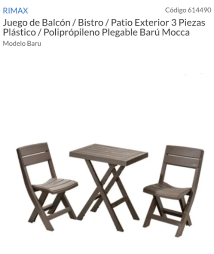 Juego de balcon rimax