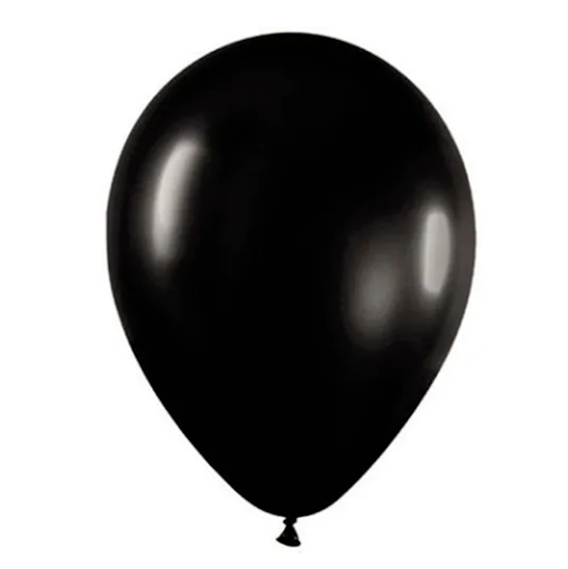 Globo de látex metalizado negro de 30 cm - 12 unidades sempertex