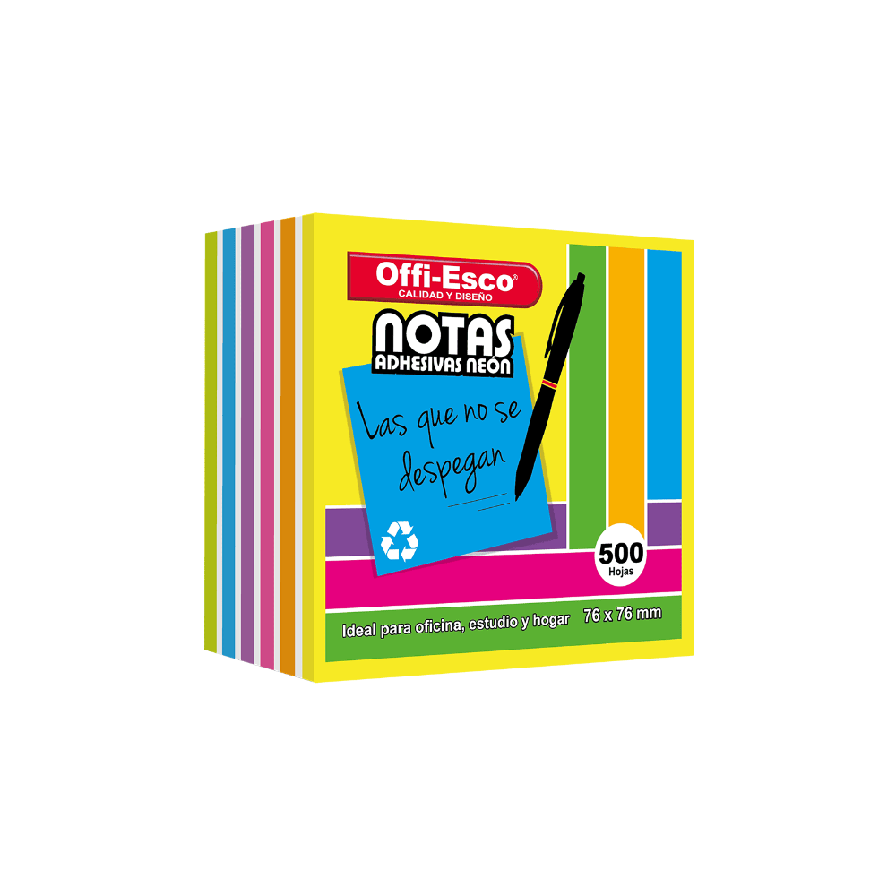 Offi-Esco Notas Adhesivas 76 mm x 76 mm OE-375 500h
