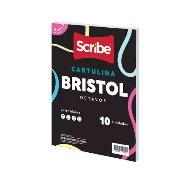 CARTULINA BRISTOL SCRIBE BLANCA X10U