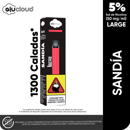 Vapeador Glucloud sandia Ice Large 1300 Puffs