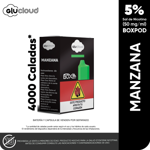 Vapeador Glu Cloud manzana Cajax1Und recarga