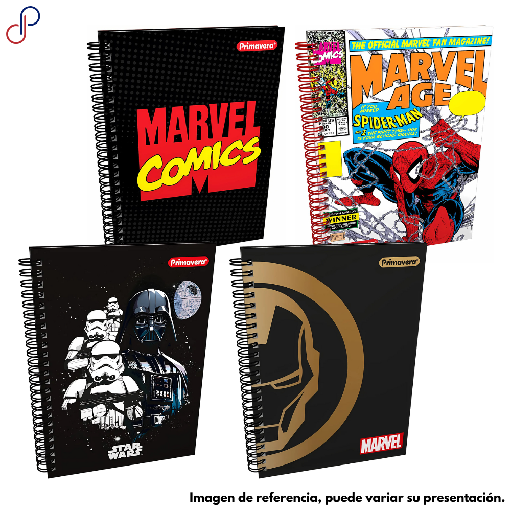 Cuaderno Master + argollado 80 Hojas Cuadriculado marvel