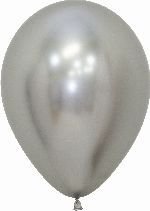 Globos Latex Reflex Plata 30 cm Pack 12 ud. sempertex
