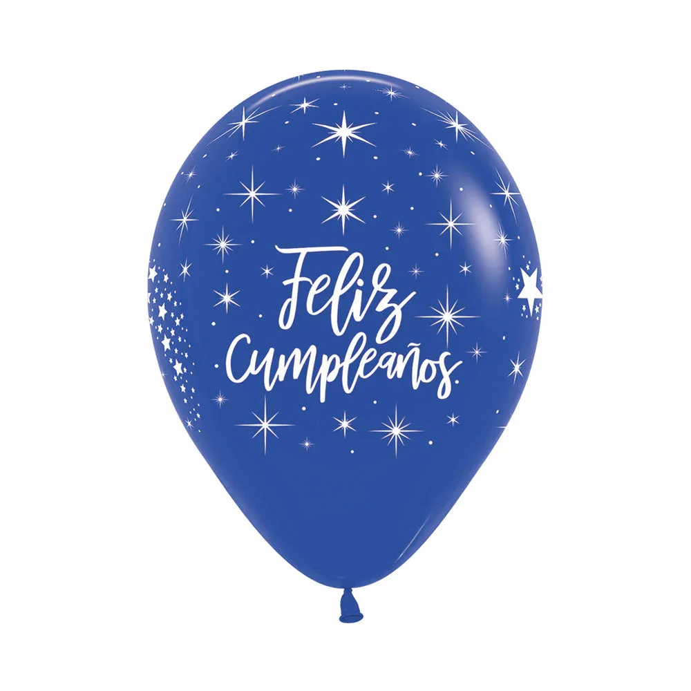 Globo Impreso 2 Caras Reflex Azul chispas R12