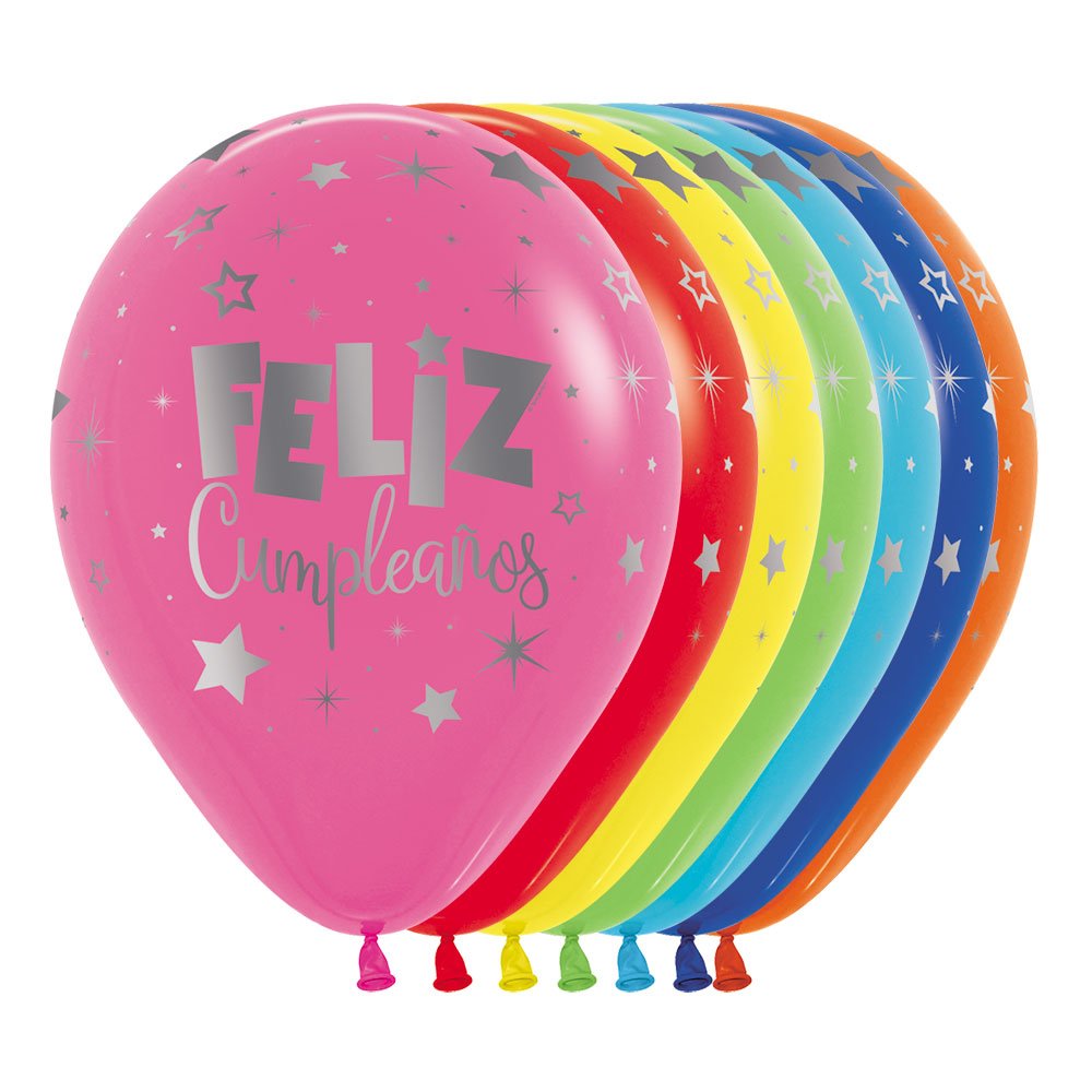 Globo R-12 Infinity Feliz Cumpleaños Fantasía Mink Fashion Surtido X 12 unidades sempertex