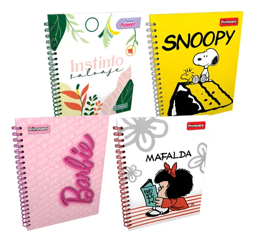 Cuaderno Primavera Grande Argollado 7 Materias Mujer