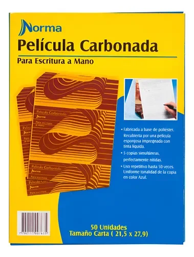 Papel Carbón Norma Azul Tamaño Carta X50 Unidades Azul
