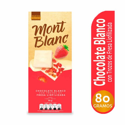 Chocolate Montblanc 80g Blanco/fresa