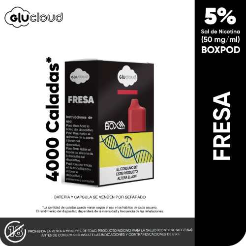 Pod Box Glucloud 4.000puff - Fresa RECARGA