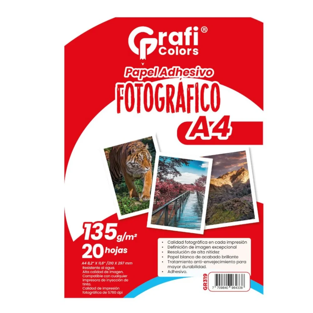 grafi colors papel fotografico carta 220gr  x20h