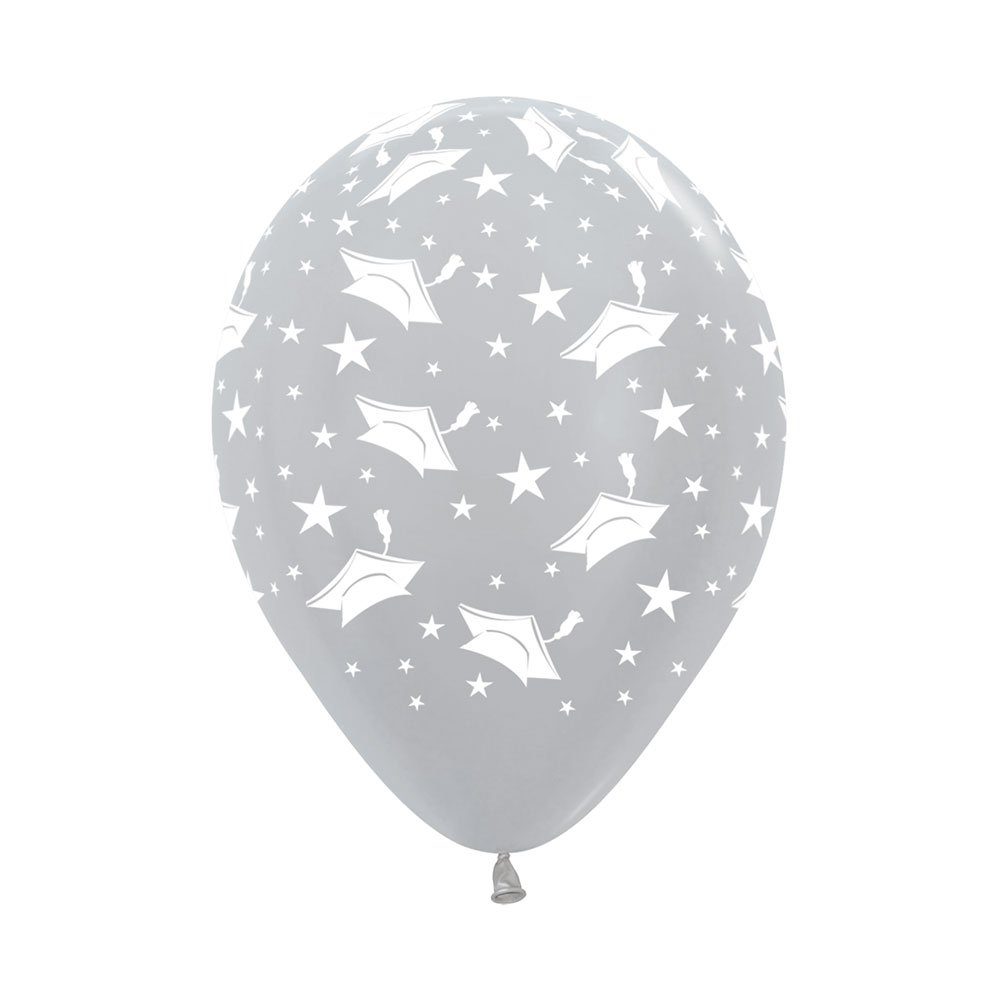 Globo R-12 Infinity grado satin plata x 12 unidades sempertex