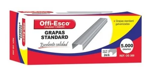 Grapas Para Cosedora Offi Esco Caja X 5000 Grapas