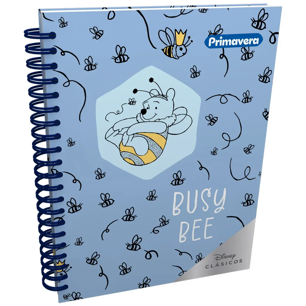 cuaderno 7 materias argollado pasta dura primavera disney