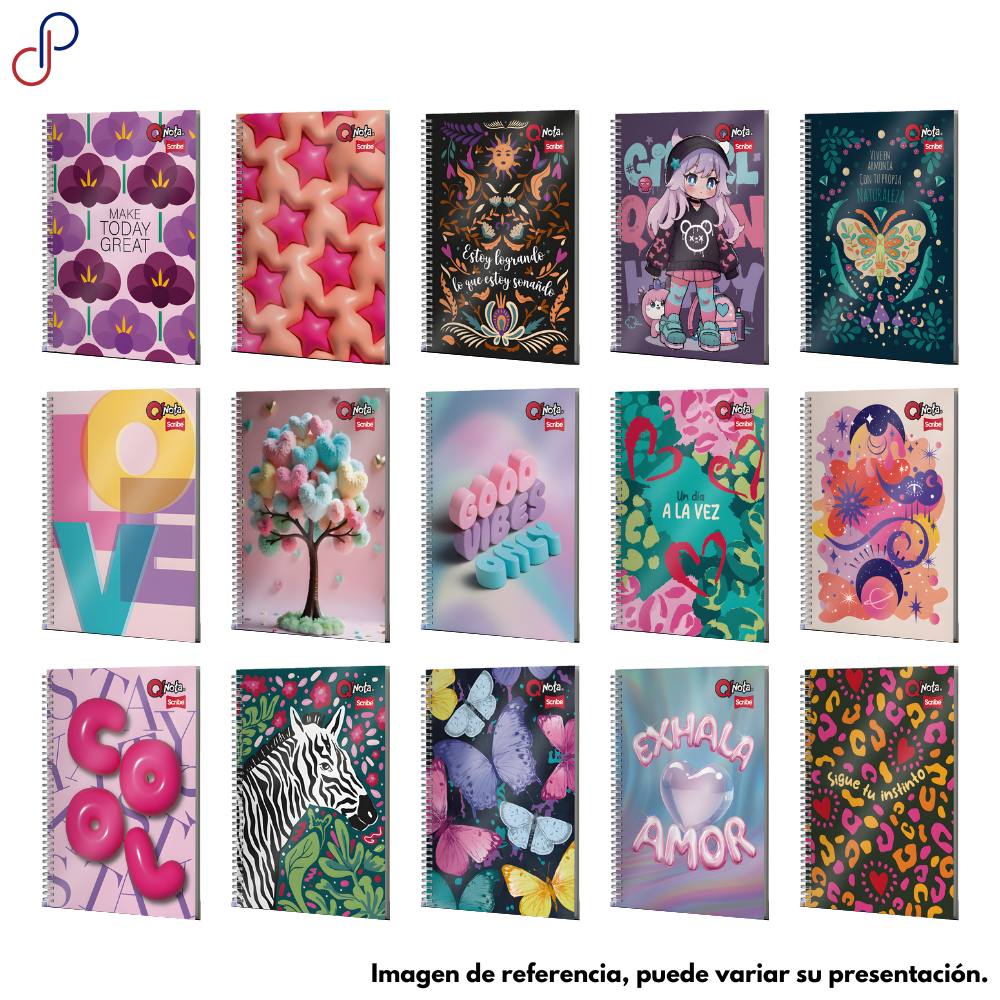 Cuaderno Q-Nota Argollado Pequeño Femenino 100hojas
