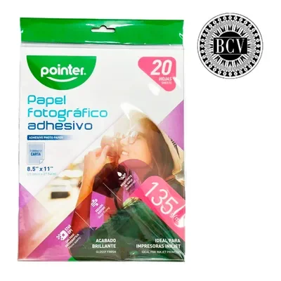 Papel Fotografico adhesivo Pointer 20hojas