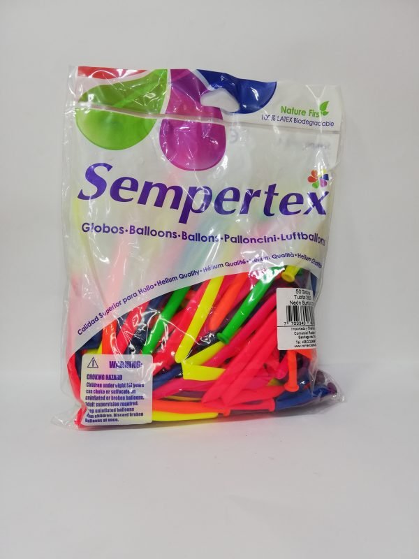Globos tubos Neon T260 x 50 unidades sempertex