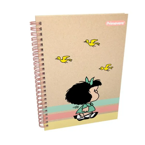 Cuaderno 80 Hojas Argollado Tapa Dura Primavera mafalda