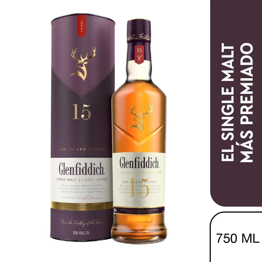 Whisky GLENFIDDICH Single Malt Scotch 15 años 750 ml