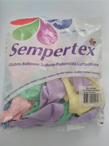 GLOBOS SEMPERTEX R12 PASTEL MATE SURTIDO x50 uni