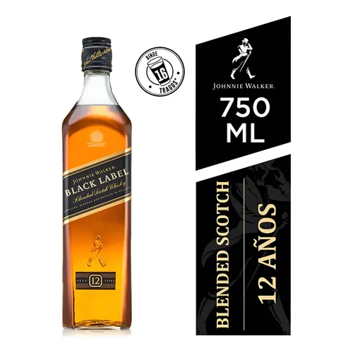 Whisky Johnnie Walker Black Label 12 Años 750ml