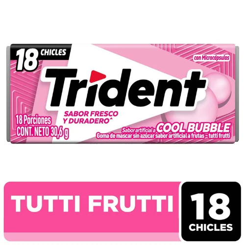 Chicles Sin Azúcar Trident cool bubble 18un