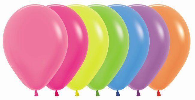 Globo Latex R12 Sempertex Neon Surtido Colores Bolsa De 50 Unidades
